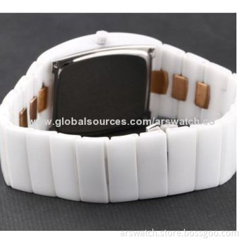 New Fashion Women's Ceramic Watches, Crystal Stones Setting, Waterproof and Japan Movement